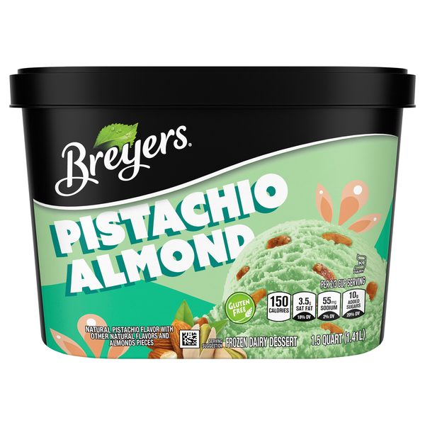 Ice Cream & Ice Breyers Frozen Dairy Dessert, Pistachio Almond hero