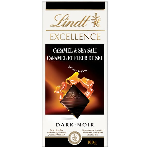 Candy & Chocolate Excellence Caramel & Sea Salt Dark Chocolate Bar, 100 Grams hero