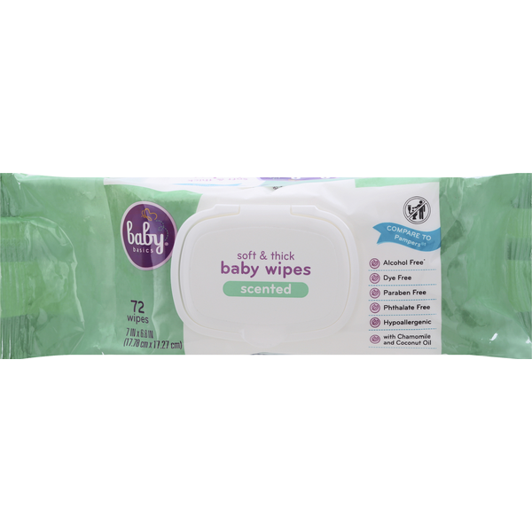 Diapers & Wipes Baby Basics Baby Wipes, Soft & Thick, Scented hero