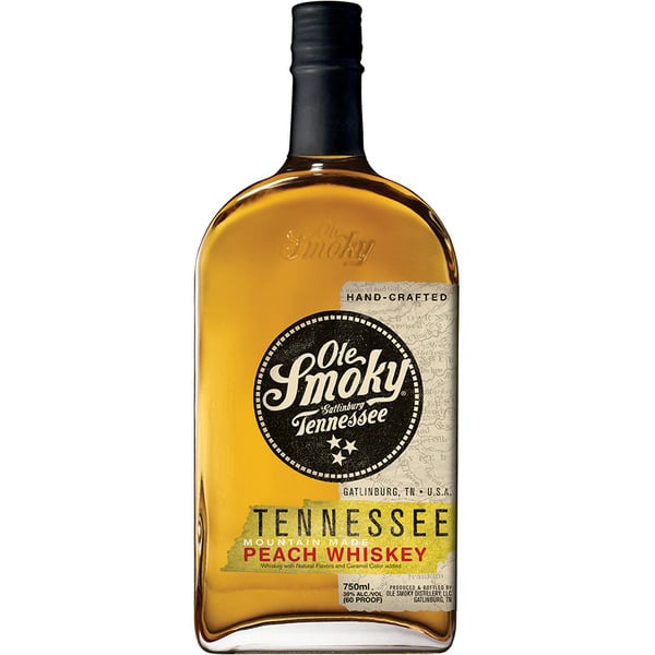 Whiskey Ole Smoky Peach Flavored Whiskey Mountain Made 60 hero