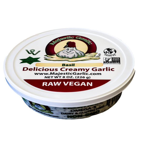 Fresh Dips & Tapenades Majestic Garlic  Raw Vegan, Garlic Basil Spread hero