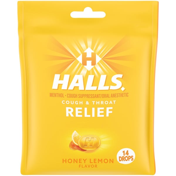 Cold, Flu & Allergy Halls Honey Lemon Cough Drops hero