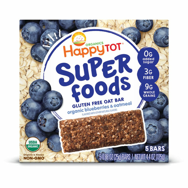 Baby Food & Formula Happy Tot Organics Super Foods Gluten Free Oat Bar Organic Blueberries & Oatmeal hero