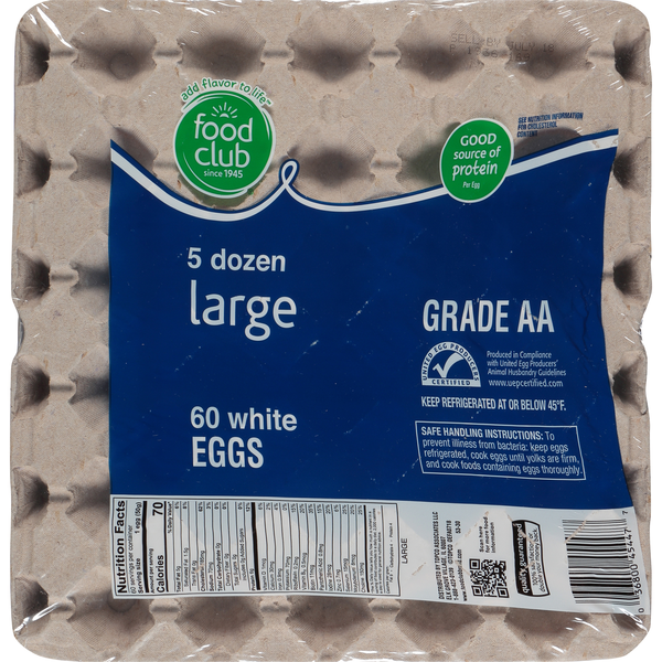 Baking Ingredients Food Club Grade Aa Large White Eggs hero