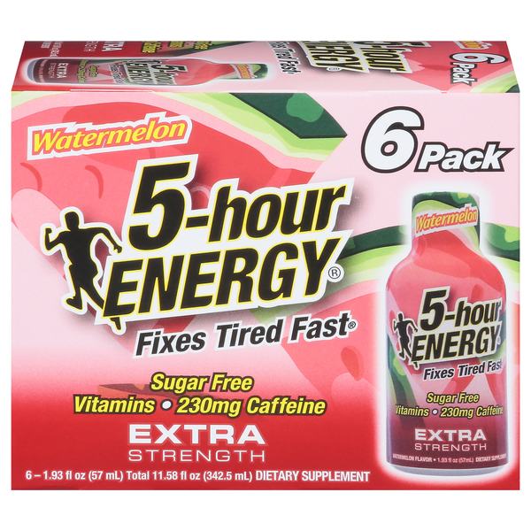 5-hour ENERGY Energy Shot, Watermelon, Extra Strength, 6 Pack hero