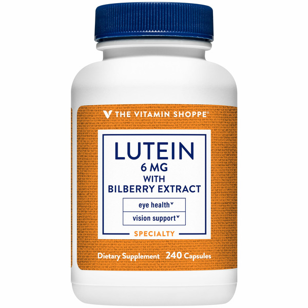 Antioxidants The Vitamin Shoppe Lutein with Bilberry (240 Capsules) hero