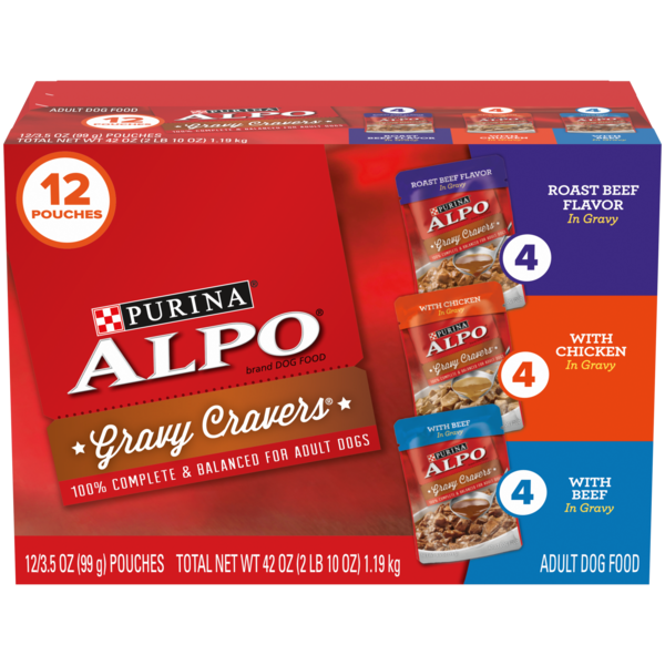 Purina Gravy Wet Dog Food Variety Pack, Gravy Cravers Roast Beef Flavor, With Chicken & With Beef hero