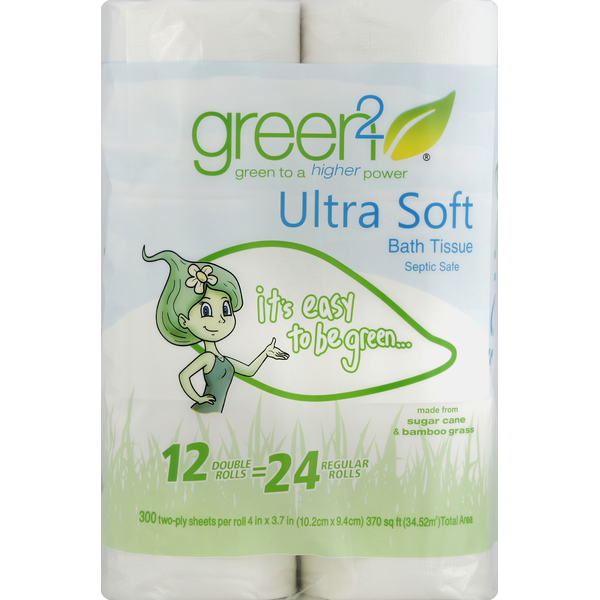 Paper Goods Green2 Bath Tissue, Ultra Soft, Double Rolls, Two-Ply hero