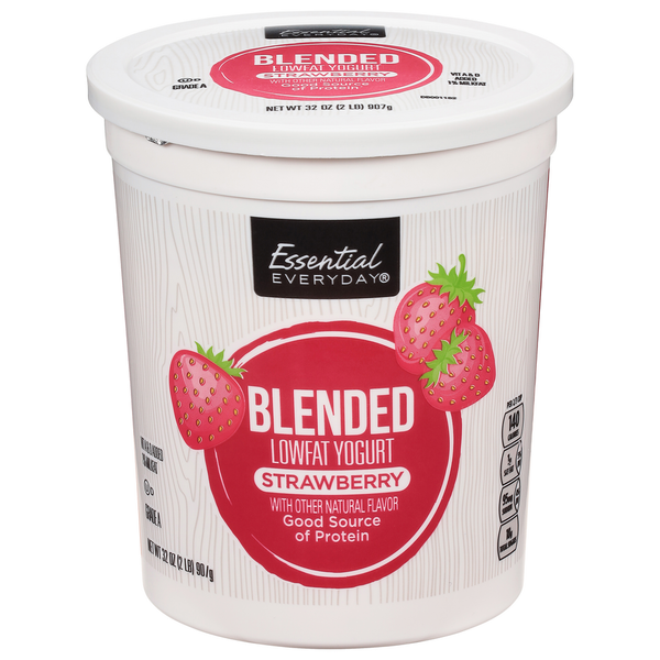 Yogurt Essential Everyday Yogurt, Strawberry, Lowfat, Blended hero