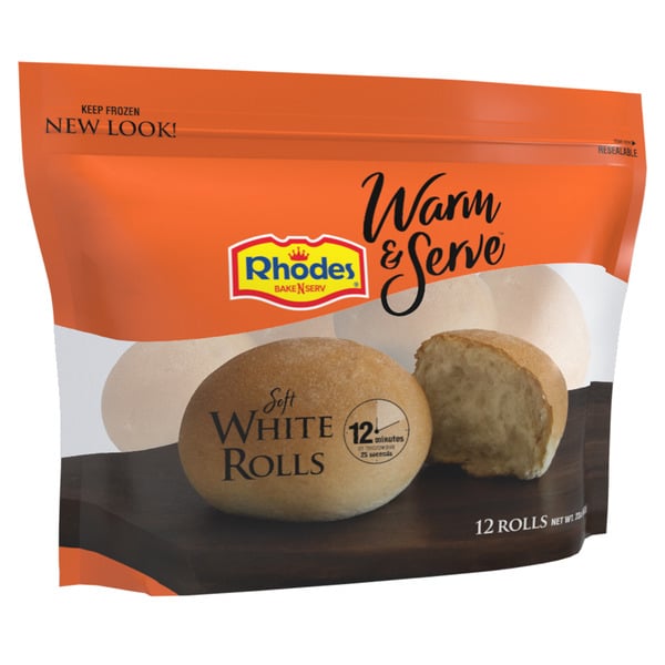 Frozen Produce Rhodes Bake-N-Serv Soft White Rolls hero