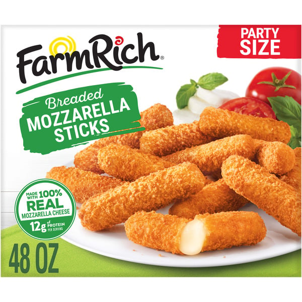 Frozen Appetizers & Sides Farm Rich Breaded Mozzarella Cheese Sticks, Frozen hero