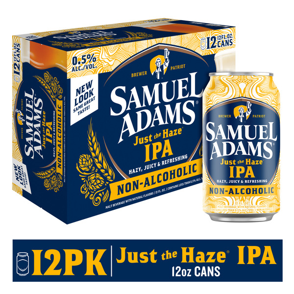 Samuel Adams Just the Haze Non-Alcoholic IPA Beer, Alcohol Free hero