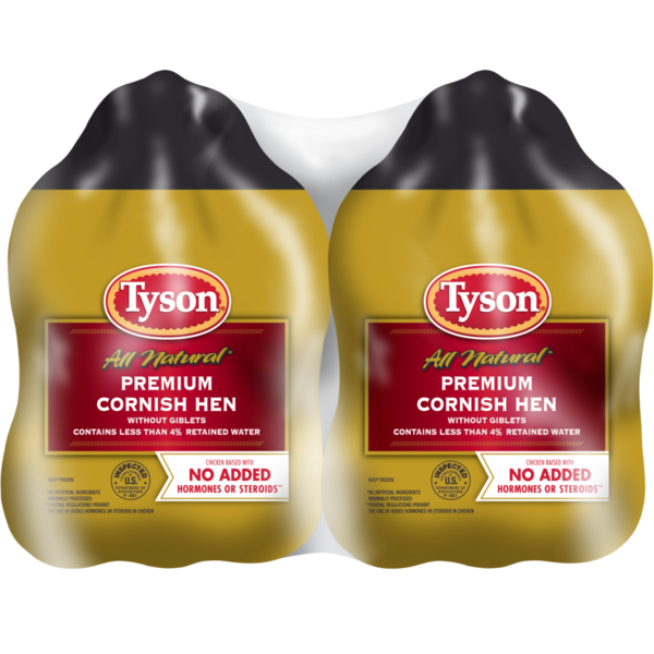 Frozen Meat & Seafood Tyson All Natural* Premium Cornish Hen (Twin Pack), 44 oz. (Frozen) hero