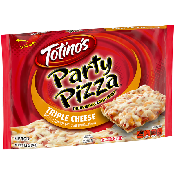 Frozen Pizza Totino's Party Pizza Triple Cheese Thin Crust Frozen Pizza hero