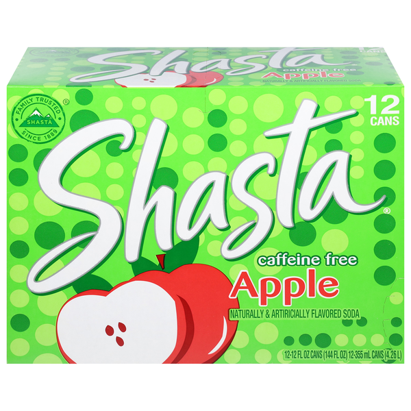 Soft Drinks Shasta Soda, Caffeine Free, Apple hero