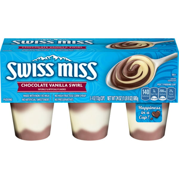 Refrigerated Pudding & Desserts Swiss Miss Chocolate Vanilla Swirl Flavored Pudding hero