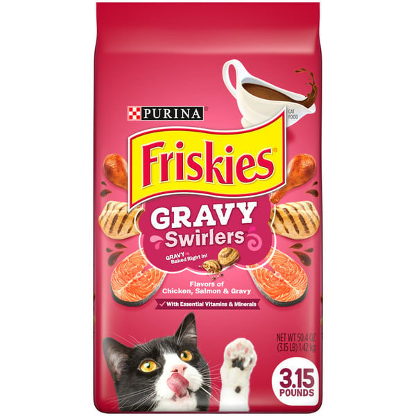 Cat Food & Care Purina Friskies Dry Cat Food, Gravy Swirlers hero