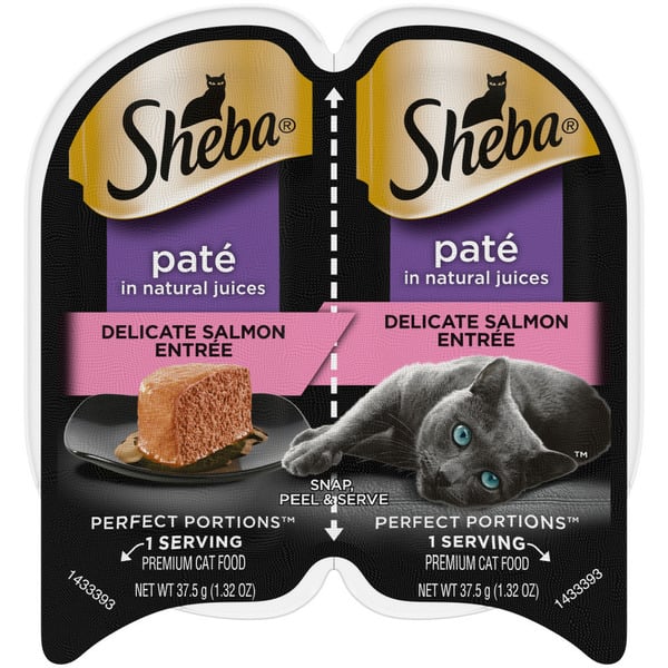 Cat Food & Care SHEBA PERFECT PORTIONS Wet Cat Food Pate, Delicate Salmon Entree hero