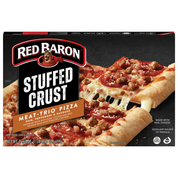 Frozen Pizza Red Baron Meat Trio Stuffed Crust Frozen Pizza hero