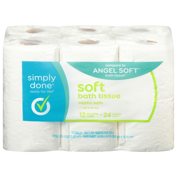 Paper Goods Simply Done Bath Tissue, Soft, Double Rolls, 2-Ply hero