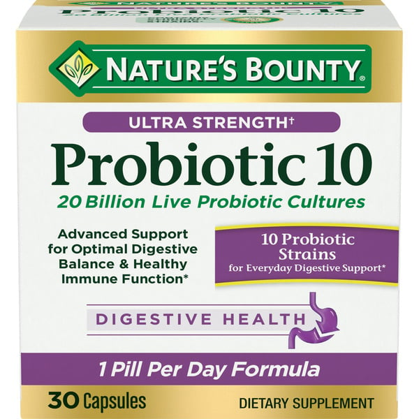 Digestion Nature's Bounty Ultra Strength Probiotic 10 hero