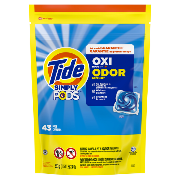 Laundry Tide Simply PODS Odor Rescue Laundry Detergent Pacs, Fresh Linen hero