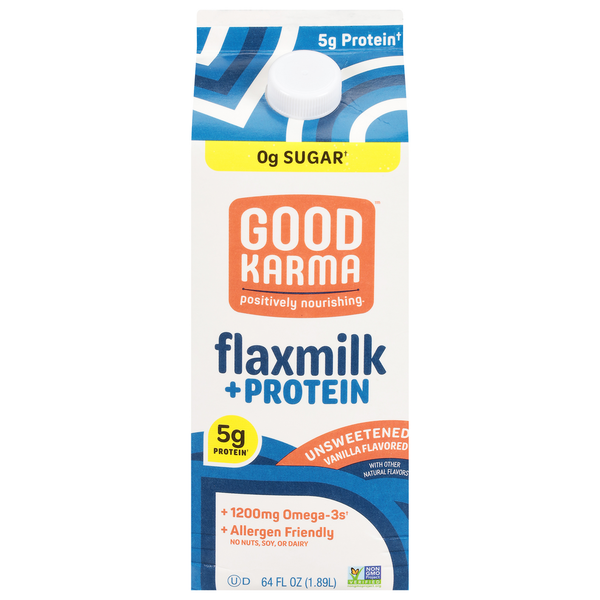 Milk Good Karma Flaxmilk + Protein, Vanilla Flavored, Unsweetened hero