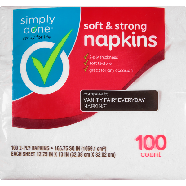 Cleaning Products Simply Done Napkins, Soft & Strong, 2-Ply hero