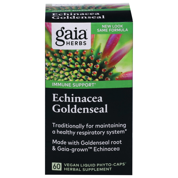 Mushrooms, Herbs & Tinctures Gaia Herbs Echinacea Goldenseal, Immune Support, Vegan Liquid Phyto-Caps hero