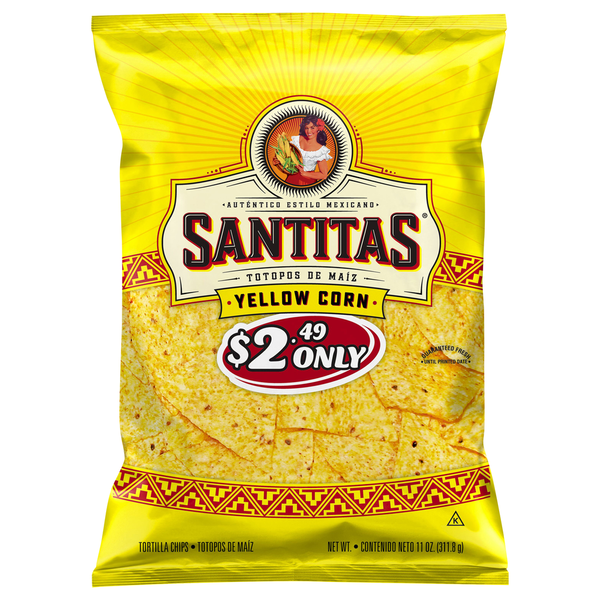 Chips & Pretzels SANTITAS Tortilla Chips, Yellow Corn hero