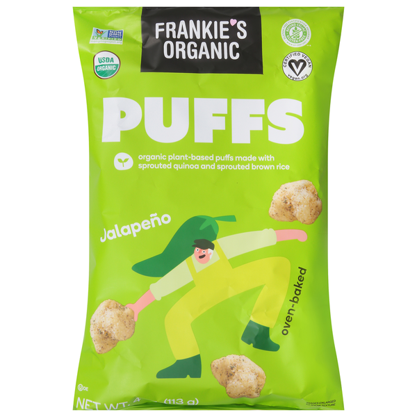 Frankie's Organic Puffs, Jalapeno, Oven-Baked hero