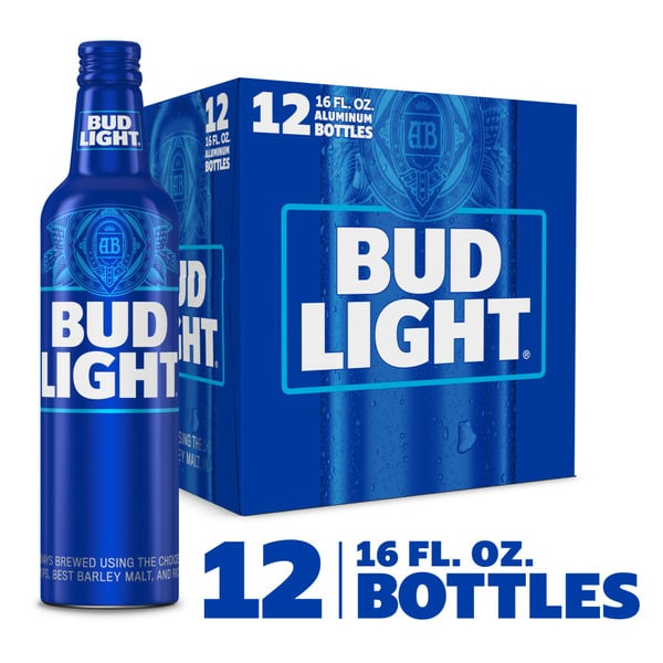 Domestic Beer Bud Light Lager Beer Aluminum Bottles hero