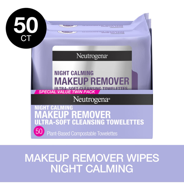 Neutrogena Night Calming Facial Cleansing Wipes, Twin Pack hero