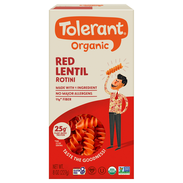 Dry Pasta & Noodles Tolerant Rotini, Organic, Red Lentil hero