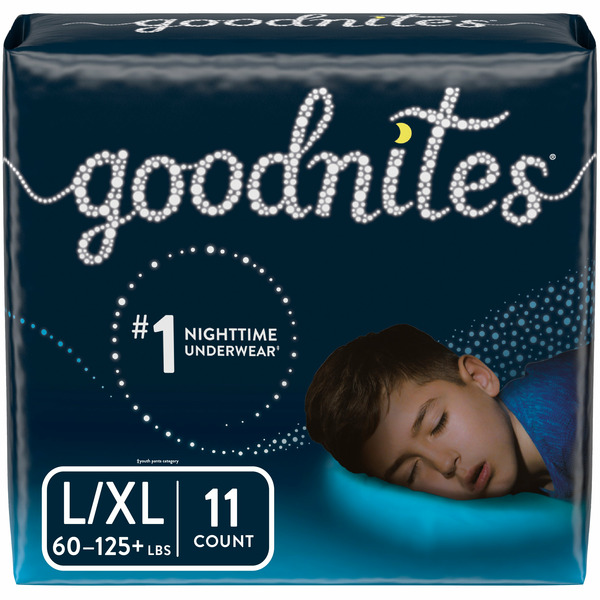 Diapers & Wipes Goodnites Nighttime Bedwetting Underwear for Boys, L/XL hero