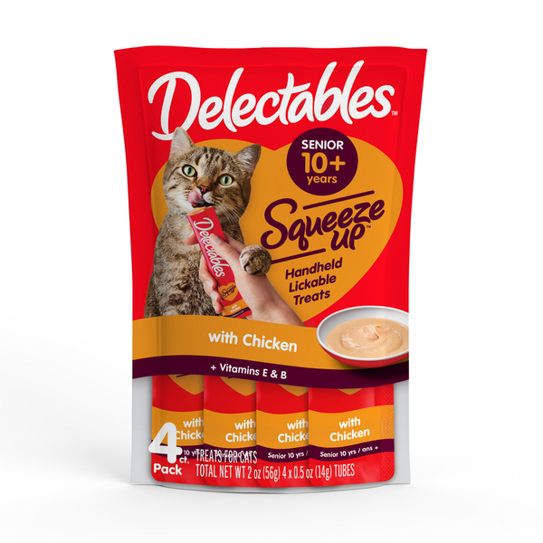 Cat Food & Care Delectables Squeeze Up Senior 10yrs+ Chicken Lickable Cat Treat hero