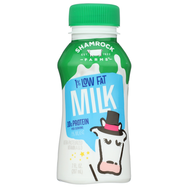 Milk Shamrock Farms 7Oz 1% Lowfat Milk hero