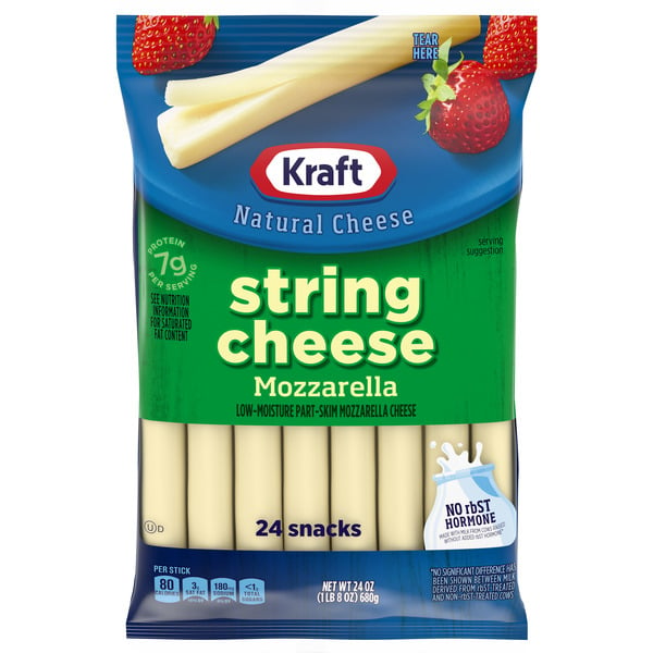 Packaged Cheese Kraft String Cheese Mzarella Cheese Snacks, ct Sticks hero