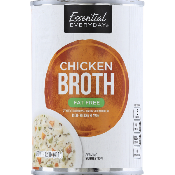 Soup, Broth & Bouillon Essential Everyday Broth, Fat Free, Chicken hero