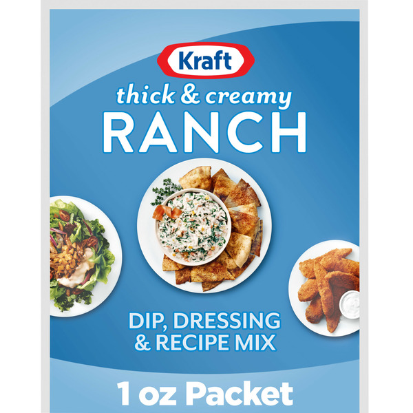 Salad Dressing & Toppings Kraft Thick & Creamy Ranch Dip, Dressing & Recipe Mix hero