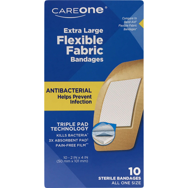 First Aid CareOne Extra Large Flexible Fabric Bandages hero