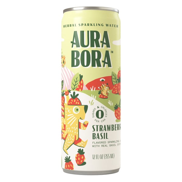 Aura Bora Basil Berry, Herbal Sparkling Water hero