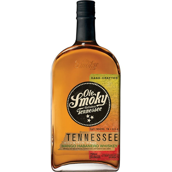 Whiskey Ole Smoky Mango Habanero Flavored Whiskey Mountain Made 70 hero