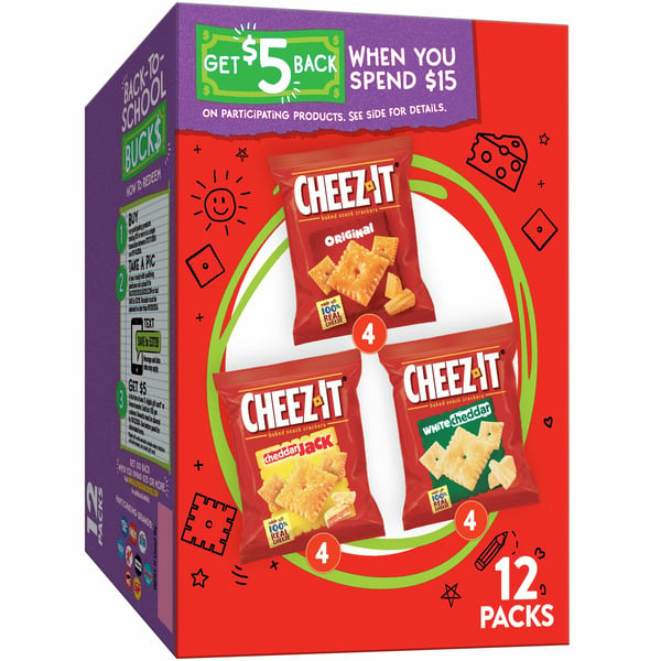 Crackers Cheez-It Cheese Crackers, Baked Snack Crackers, Lunch Snacks, Variety Pack hero