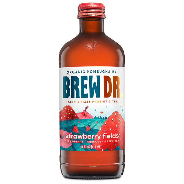 Brew Dr. Kombucha Strawberry Fields, Organic Kombucha hero