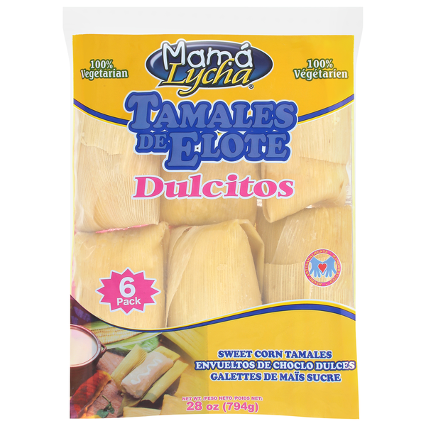 Prepared Meals Mamá Lycha Tamales, Sweet Corn, 6 Pack hero