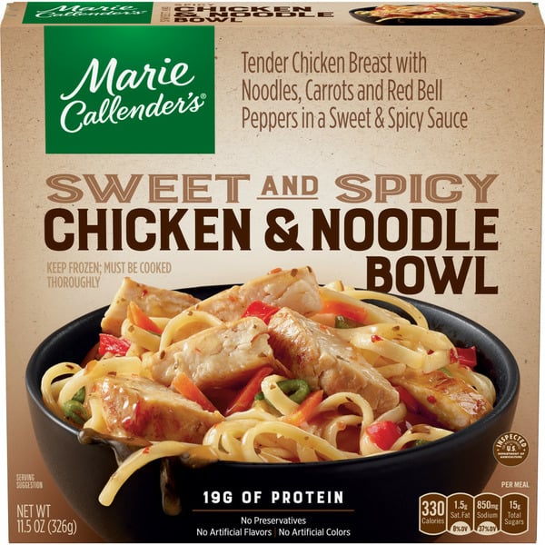 Frozen Meals Marie Callender's Sweet And Spicy Chicken And Noodle Bowl hero