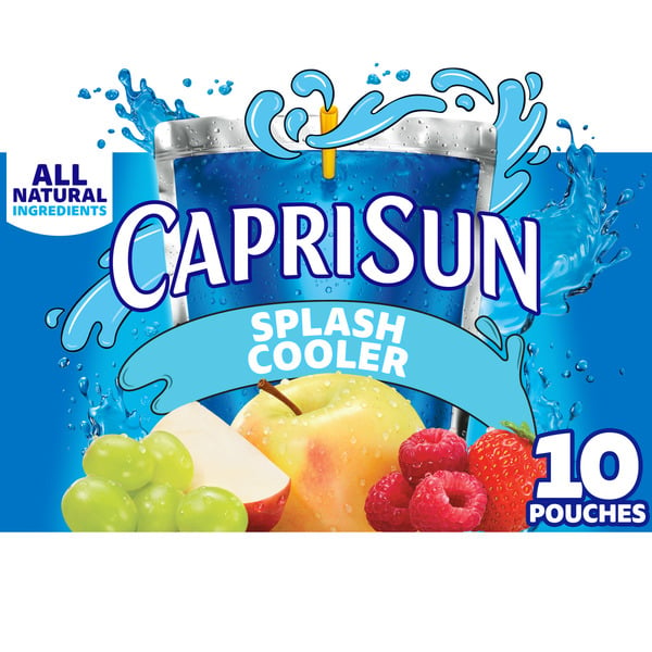 Juice & Nectars Capri Sun Splash Cooler Mixed Fruit Naturally Flavored Kids Juice Blend Drink Pouches hero