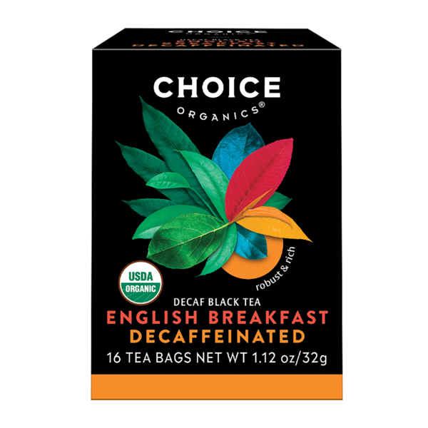 Tea Choice Organics Decaf English Breakfast Black Tea, Robust & Rich, Decaffeinated, Organic Tea Bag hero