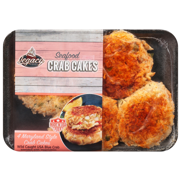 Fresh Crab & Shellfish Legacy Foods Crab Cakes, Maryland Style, Sea Food hero